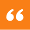 Quotation marks on orange background