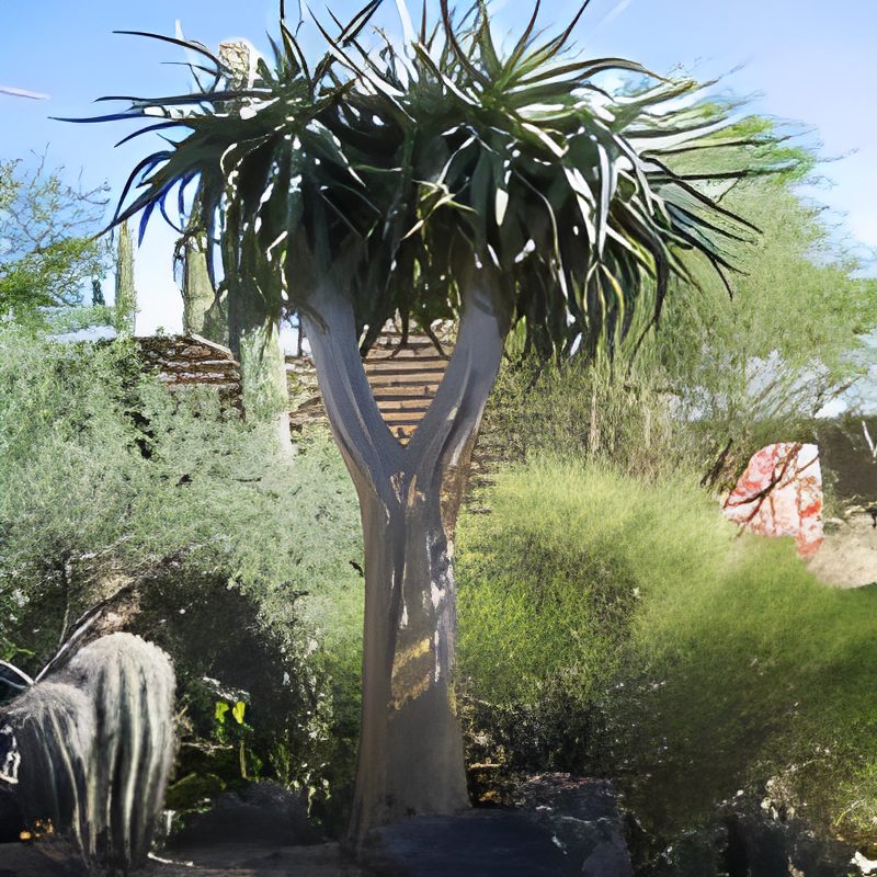 Arid scenery with unique tree
