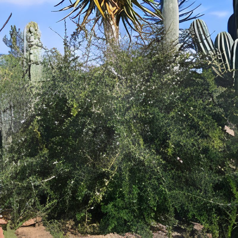 Lush desert vegetation under bright sunlight